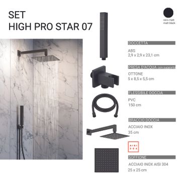 High pro star 07 5-piece shower set, square by GEDY