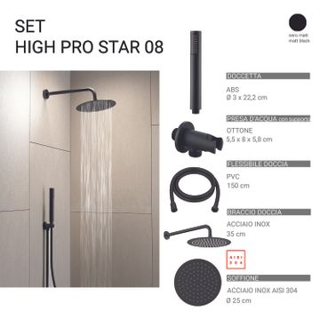 High pro star 08 5-piece shower set, round by GEDY