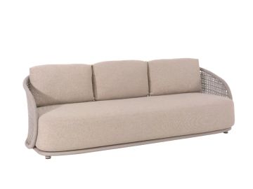 Amora 3-seat alu linnen rope grey light +cush sunp by Gescova