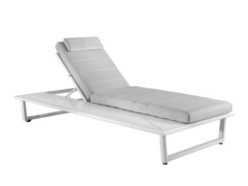 Barcelona sunlounger alu white with sintered stone by Gescova