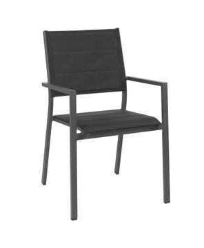 Capri stacking chair alu charcoal text black by Gescova