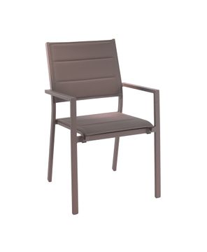 Capri stacking chair alu taupe textylene taupe by Gescova