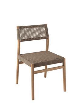 Luna side chair teak /wicker brown + cush by Gescova