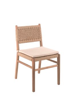 Menorca side chair recycled teak + rope + cush by Gescova