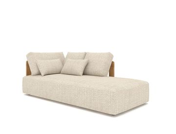 Rafa longchair left arm teak mar siesta ecru/taupe by Gescova