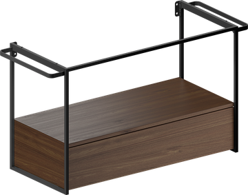 Pura 102 Washbasin Structure with Walnut Drawer (Art. MSAP102N) | GSI Ceramica by GSI ceramica