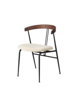 GUBI Violin Dining Chair, Seat Upholstered by Gubi