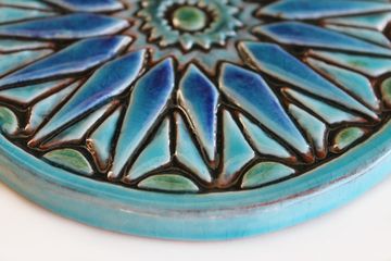 Ceramic wall art SET3 Turquoise circles Moroccan #2 by G Vega - view 5
