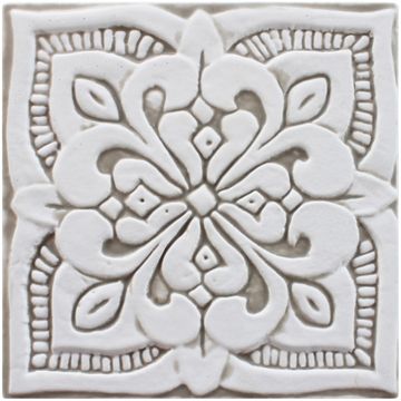 Handmade tile beige white moroccan #4 [15cm/5.9"] by G Vega