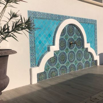 Handmade tile ceramic fountain Suzani by G Vega