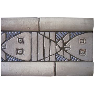 Handmade tile - Fossil fish by G Vega