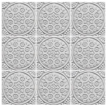 Handmade tile grey suzani #1 [20cm/7.8"] by G Vega - view 5