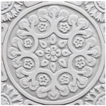 Handmade tile grey suzani #1 [20cm/7.8"] by G Vega