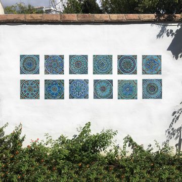 Handmade Tiles Turquoise Set6 [20cm/7.8"] by G Vega - view 3