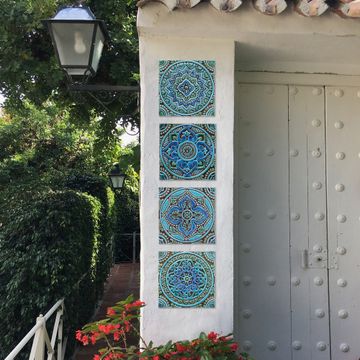Handmade Tiles Turquoise Set6 [20cm/7.8"] by G Vega - view 4