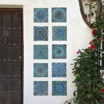 Handmade Tiles Turquoise Set6 [20cm/7.8"] by G Vega - view 5