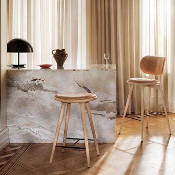 High Stool with Backrest by Mater by Haworth