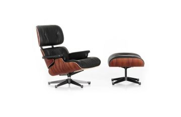Eames Lounge Chair & Ottoman Santos Palisander & Black Leather in New Dimensions by Heal's - view 2