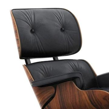 Eames Lounge Chair & Ottoman Santos Palisander & Black Leather in New Dimensions by Heal's - view 4