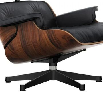 Eames Lounge Chair & Ottoman Santos Palisander & Black Leather in New Dimensions by Heal's - view 5