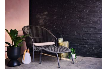 Filo Outdoor Lounge Chair and Ottoman Grey Weave by Heal's - view 2