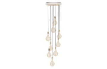 Large White Canopy With 9 Brass Pendants and 9 Voronoi II Bulbs by Heal's - view 2