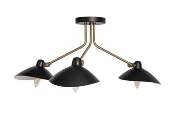 Milton 3 Arm Semi Flush Ceiling Light Black by Heal's - view 2