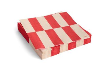 Pattern Napkins Set of 20 Lunch Off White and Red by Heal's - view 2
