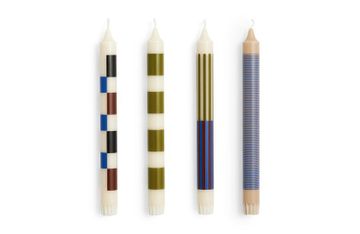 Patterned Dinner Candles Army Green & Blue Set of 4 by Heal's - view 2