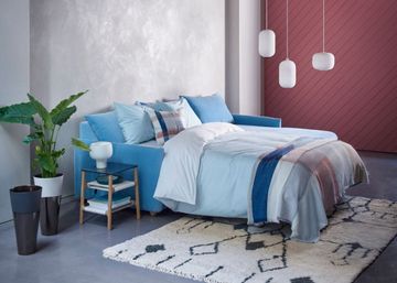 Washed Cotton Bed Linen Sky Blue by Heal's - view 3