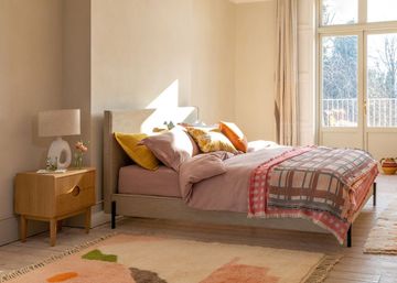 Washed Linen Dusky Pink Fitted Sheet Double by Heal's - view 3