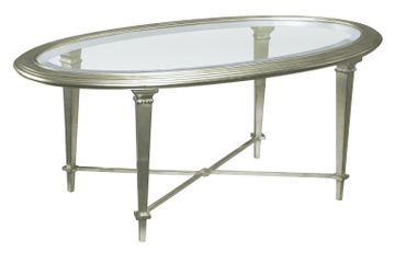 Bristol Oval Cocktail Table Silver Leaf by Hickory Chair