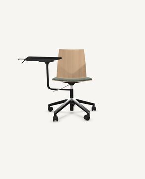 FourCast®2 Wheeler Chair, Bentwood Shell, Swivel Base with Seat Pad - with InnoTab Tablet Arm by Hightower