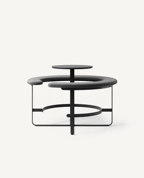 Picnic Round Bench Seating with Table, Bar Height - 59" Diameter by Hightower