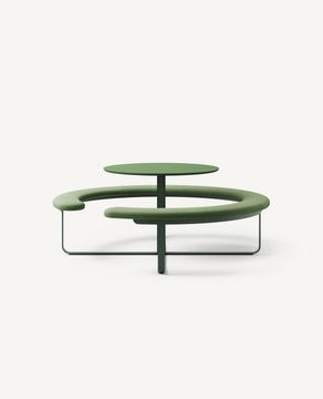 Picnic Round Bench Seating with Table, Standard Height - 71" Diameter by Hightower