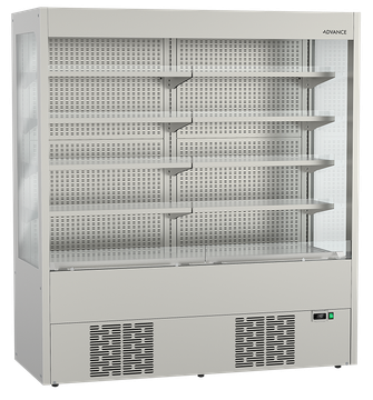 ADVANCE MD K 180 HG N E Multideck refrigerator with Black and Clear Glass End Panels by Hoshizaki