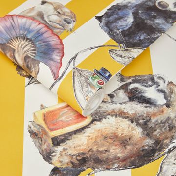 HACKNEY EMPIRE Wallpaper - Ochre Stripe by House of Hackney - view 3