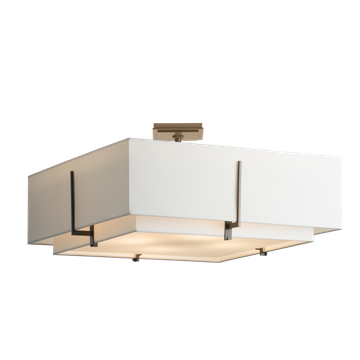 Exos Square Large Double Shade Semi-Flush by Hubbardton Forge