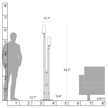 Metra Twin Tall Floor Lamp by Hubbardton Forge - view 3