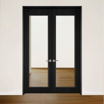 See double door red oak rift cut brushed veneer Onyx by Humble Nature