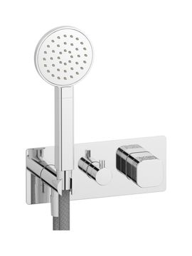 Elio EI313CC - Exposed parts for two way shower mixer with coral handle complete with shower kit, hydroprogressive cartridge by IB