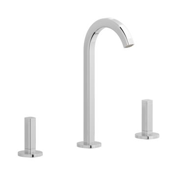 Elio EO392CC Var.1 - Three hole washbasin set complete with drain, 60°cut spout and plain lever by IB