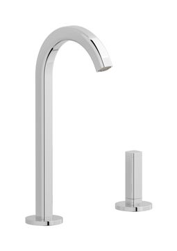 Elio EO394CC Var.1 - Washbasin two hole mixer with hydroprogressive cartridge complete with drain, 60°cut spout and plain lever by IB