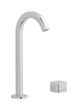 Elio EO394CC Var.2 - Washbasin two hole mixer with hydroprogressive cartridge complete with drain, 60°cut spout and plain lever by IB