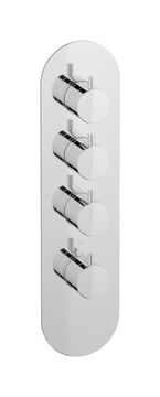 Aqua - 3 ways EUA312CCNMT - External part of thermostatic 3 ways, round plate, vertical, kusasi handle by IB