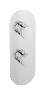 Aqua - Diverter 3 ways EUA712CCNRX - External part of thermostatic 3 ways diverter, round plate, vertical, Reflex handle by IB