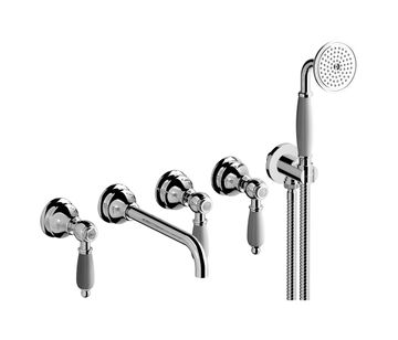 Hermes + Hermes Elle HL398CC - Five holes wall mounted bath filler with shower kit by IB
