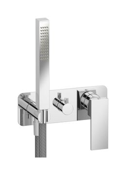 Rubacuori RU313CC - Exposed parts for manual wall mixer with two ways diverter and shower kit by IB