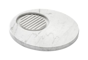 Marmo MR001_1 - round white Carrara Marble soap holder by IB