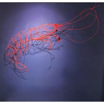 RED SHRIMP sculpture by ICI ET LÀ